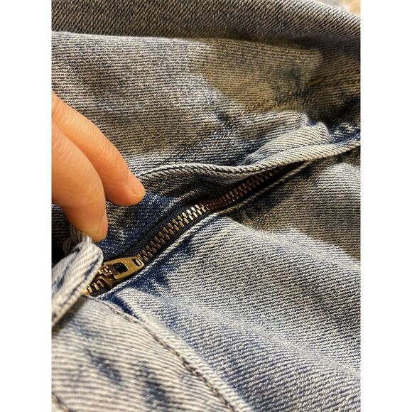 American Eagle mom straight jean womens sz 14S hi waist light wash stretch denim - Picture 8 of 11